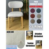 Home Polo Sandalye Kılıfı Lüx Bohem Kumaş Çok Kalın %100 Pamuk - 45 x 45 cm - Açık Gri