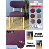 Home Polo Sandalye Kılıfı Lüx Bohem Kumaş Çok Kalın %100 Pamuk - 45 x 45 cm - Mürdüm