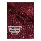 Home Pul payet Kumaş 3 mm Giyimlik, Şalvar, Masa örtüsü, kırlent, vb. işlemler için uygundur ( Bordo 50 x 140 )