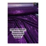 Home Pul payet Kumaş 3mm Giyimlik, Şalvar, Masa örtüsü, kırlent, vb, İşlemler için uygundur ( Mor 50 x 140 )