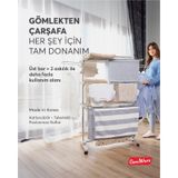 Home S3 Premium 3 Katlı Çamaşırlık Made in Korea Tam Katlanır Tekerlekli Çamaşır Kurutmalık