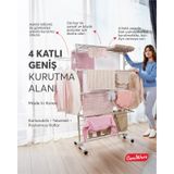 Home S4 Premium 4 Katlı Çamaşırlık Made in Korea Tam Katlanır Tekerlekli Çamaşır Kurutmalık