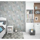 Home Saka 59-2 Eiffel Kulesi Ve Yaprak Desenli Duvar Kağıdı