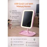 Home Şarjlı Led Işıklı Makyaj Aynası Led Dokunmatik Makyaj Aynası Oynar Başlıklı 3 Modlu Usb Şarjlı