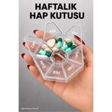 Home Şeffaf Haftalık Hap Kutusu 7 Gözlü Döner Kapaklı Taşınabilir İlaç Düzenleyici Vitamin ve Takviye Saklama Kutusu