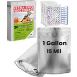 Home Sensei Gıda Depolama için 30 Mylar Çanta 1 Galon - Ekstra Kalın 15 Mil - Uzun Vadeli ve Gıda Sınıfı - Oksijen Emicili Mylar Torbalar 400cc- Fermuar, Açılıp Kapanabilir, Stand-up Gousset - Bolsas Mylar con