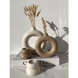 Home Sibel/Ela Tasarım 2’Li Halka Vazo,2 Li Mumluk Set