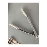 Home Silikon Uçlu Metal Maşa Krem Renk Servis, Mangal Ve Kızartma Maşası (26 Cm)