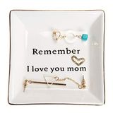 HOME SMILE Anne için Doğum Günü Anneler Günü Hediyeleri, Anne Hediyesi-Seramik Yüzük Çanak Dekoratif Biblo Tabak -Remember I Love You Anne - Sevgililer Günü Noel Hediyeleri, Seramik