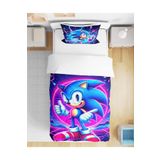Home Sonic 3d Dijital Baskılı Tek Kişilik Çocuk Çarşafsız Nevresim Takımı