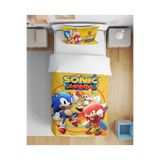 Home Sonic Mania Desenli 3D Dijital Baskılı Tek Kişilik Çarşafsız Erkek Çocuk Nevresim Takımı