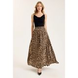 Home Store Iri Leopar Desenli Etek - Kahve - S - M
