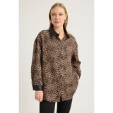 Home Store Leopar Desen Gömlek - Standart - Bej