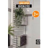 Home Stuff 2'Lİ SİYAH FENOMEN ÜRÜNÜ SEPETİ, HAVLUPAN ASKISI, KANGURU RAF