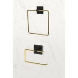 Home Stuff Gold 2'li Set, Kare Havluluk ve Wc'lik Avantajlı Banyo Askısı