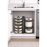 Home Stuff Siyah Metal 8 Katlı Mutfak Depolama Rafı -Korozyona Dayanıklı Metal Tencere Tava Organizerİ