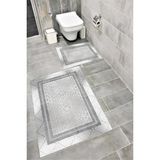 Home Su Emici Yumuşak Kaymaz Taban Sünger Dolgulu Pamuksu Doku Yıkanabilir Dekoratif Banyo Paspası 1371B