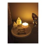 Home Sunumluk 2 li Ev ve Mumluk 5 li Set SUNUMLUK 15 CM Led Mum Dahildir Yılbaşı Sevgililer Günü