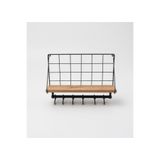 Home Tek Katlı Ahşap Mutfak Rafı – Bardak & Kupa Askısı, 6 Kancalı Düzenleyici, Fincan Askılığı 40*33 cm