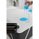 Home Terry-ped Pamuklu %100 Sıvı Su Geçirmez Tek-çift Kişilik Köşe Lastikli Alez Yatak Koruyucu 180x200 cm - 180 x 200 cm - Beyaz