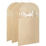 Home Textile 3'lü Bej Balıksırtı Elbise Kılıfı Set - Beyaz