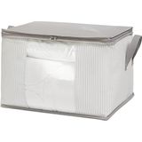 Home Textile Orta Boy Pvc Pencereli Gri Çizgili Stuff & Things Hurç 45 x 40 x 30 cm