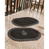 Home Turko 2'li Takım Jüt, Modern, Bohem, Banyo Paspası, Banyo Paspas Takımı, Çeyizlik, Hediyelik, Ev Eşyası - Siyah