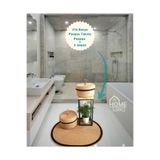 Home Turko 3'lü Takım Jüt, Hasır, Banyo Paspası, Banyo Sepeti, Mutfak Paspası, Düzenleyici, Jüt Sepet 50 x 80 HASIR-SİYAH