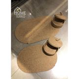 Home Turko 4'lü Banyo Paspas Takımı, Banyo Paspası, Mutfak Paspası, Kapı Önü Paspası, Jüt Paspas, Kilim, Jüt - Bej