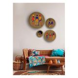 Home Turko 4'lü Takım Duvar Süsü, Duvar Tabağı, Jüt Dekor, Afrika, Bohem, Desen7