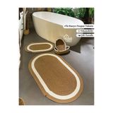 Home Turko 4'lü Takım Jüt, Hasır, Paspas, Banyo Paspası, Banyo Paspas Takımı Ve Banyo Sepeti HASIR-BEYAZ