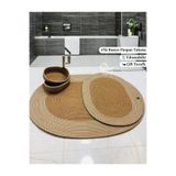 Home Turko 4'lü Takım Jüt, Hasır, Paspas, Banyo Paspası, Banyo Paspas Takımı Ve Banyo Sepeti HASIR-KENARI KIRÇIL 50 x 80, BP-4LÜ-HASIR-KKIRÇL