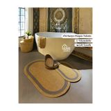 Home Turko 4'lü Takım Jüt, Hasır, Paspas, Banyo Paspası, Banyo Paspas Takımı Ve Banyo Sepeti JÜT-GRİ