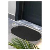 Home Turko Hasır, Jüt Desenli Modern Iç Ve Dış Kapı Önü Paspası, Balkon Paspası, Banyo Paspası/Hediyelik. siyah 50 x 70