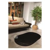 Home Turko Hasır, Kilim, Paspas, Jüt Yolluk, Siyah Desenli, Kolidor, Balkon, Mutfak, Halısı, Dekoratif Paspas 80 x 100 Siyah