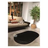 Home Turko Hasır, Kilim, Paspas, Jüt Yolluk, Siyah Desenli, Kolidor, Balkon, Mutfak, Halısı, Dekoratif Paspas 80 x 200 Siyah