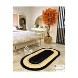 Home Turko Hasır, Kilim, Paspas, Jüt Yolluk, Siyah Desenli, Kolidor,Balkon,Mutfak, Halısı, Dekoratif Paspas. 60 x 120 siyah-bej