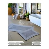Home Turko Jüt, Banyo Paspas Takımı, Çeyizlik banyo paspası, Bohem Banyo Paspas Takımı, Hediyelik Ev Eşyası Gri-Beyaz