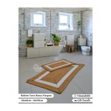 Home Turko Jüt, Banyo Paspas Takımı, Çeyizlik banyo paspası, Bohem Banyo Paspas Takımı, Hediyelik Ev Eşyası Hasır-Bej