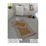 Home Turko Jüt, Banyo Paspas Takımı, Çeyizlik banyo paspası, Bohem Banyo Paspas Takımı, Hediyelik Ev Eşyası Hasır-Beyaz