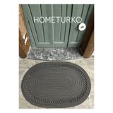 Home Turko Jüt, Desenli Kapı Önü, Paspas, Banyo Paspası, Balkon Paspası/Hediyelik, Ev Eşyası. Antrasit 40 x 70