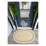 Home Turko Jüt, Desenli Kapı Önü, Paspas, Banyo Paspası, Balkon Paspası/Hediyelik, Ev Eşyası. Bej 80 x 100