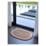 Home Turko Jüt, Desenli Kapı Önü, Paspas, Banyo Paspası, Balkon Paspası/Hediyelik, Ev Eşyası HASIR-BEJ 60 x 80