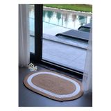 Home Turko Jüt, Desenli Kapı Önü, Paspas, Banyo Paspası, Balkon Paspası/Hediyelik, Ev Eşyası. Hasır-beyaz 40 x 60