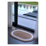 Home Turko Jüt, Desenli Kapı Önü, Paspas, Banyo Paspası, Balkon Paspası/Hediyelik, Ev Eşyası. Hasır-beyaz 60 x 90