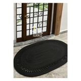 Home Turko Jüt, Desenli Kapı Önü, Paspas, Banyo Paspası, Balkon Paspası/Hediyelik, Ev Eşyası. Siyah 100 x 150, PASPAS-B4-100X150