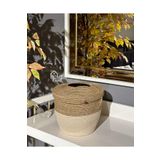 Home Turko Jüt, Hasır, Çöp Kovası, Mutfak Çöp Kovası, Banyo Çöp Kovası, Doğal, Natürel, Jüt Kova, Modern Kova HASIR