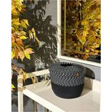 Home Turko Jüt, Hasır, Çöp Kovası, Mutfak Çöp Kovası, Banyo Çöp Kovası, Doğal, Natürel, Jüt Kova, Modern Kova - Siyah - Tek Ebat