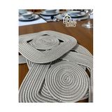 Home Turko Jüt, Hasır, Dekoratif, Amerikan Servis Takımı, Çeyizlik Masa Örtüsü, Tabak Altlığı, Supla Takımı Gri 33 x 33, KareSupla-01B