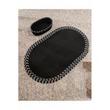 Home Turko Jüt, Hasır, Paspas, Banyo Paspası, Banyo Paspas Takımı Banyo Sepeti, Düzenleyici Banyo Paspası 100 x 150 Siyah-Kırçıllı